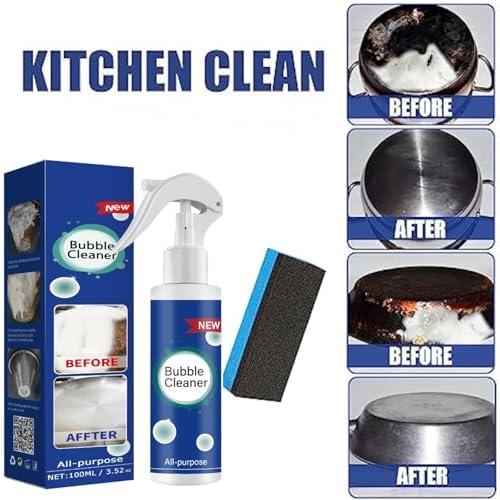 3PCS Bubble Cleaner Foam, Foaming Heavy Oil Stain Cleaner, Stubborn Grease Spray