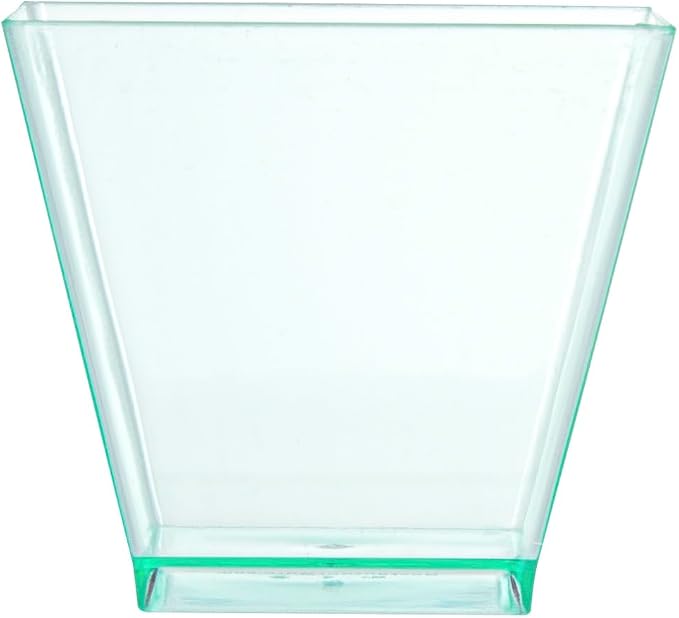 Restaurantware 2 Ounce Mini Kova Cups 20 Square Small Appetizer Cups - Lids Sold Separately Heavy-Duty Seagreen Plastic Parfait Cups Serve Mousse Puddings Or Samples For Weddings Or Parties