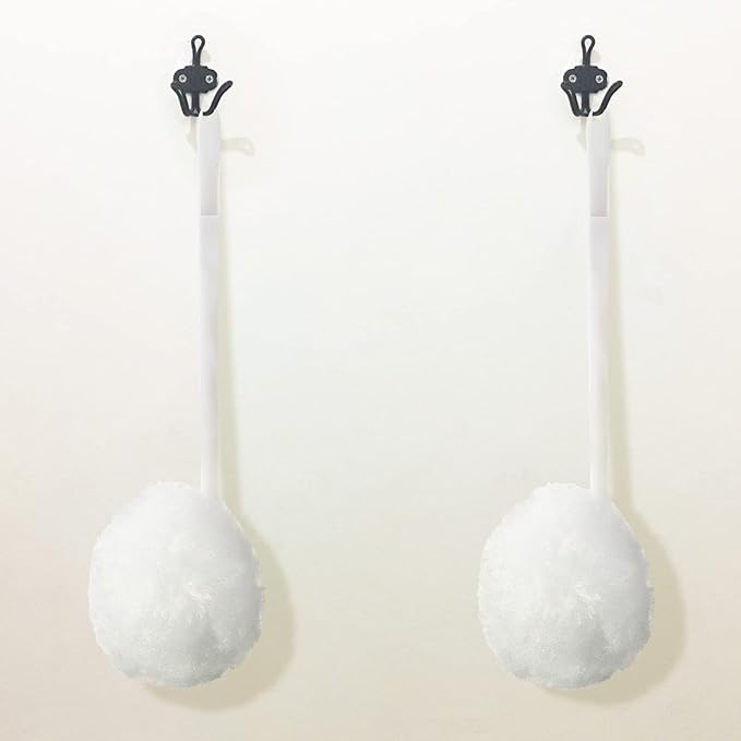 Eaasty Toilet Bowl Brush with Long Plastic Handle Bulk Disposable White Soft Swab Toilet Bowl Cleaners Mop with Silk Cotton Brush for Bathroom, 11 x 4.3 Inch(12 Pack)