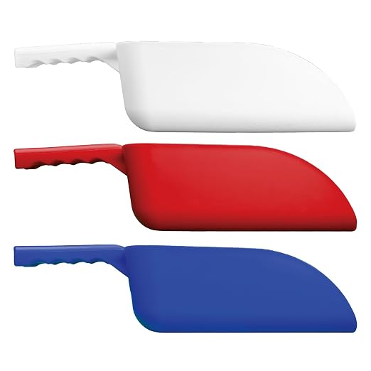 Remco - A Vikan Company 3 pk Color-Coded Plastic Hand Scoop - BPA-Free, Food-Safe Scooper, Commercial Grade Utensils, Restaurant, and Food Service Supplies, Extra Large 82 Ounce Size, Red/White/Blue