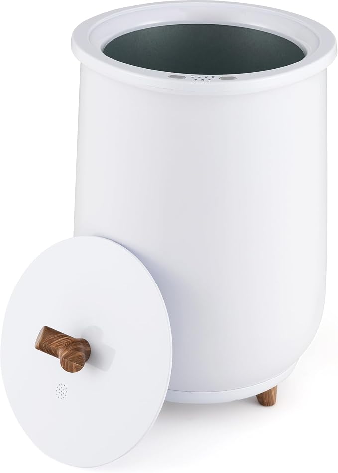 Giantex Towel Warmer Bucket, 23L Large Hot Towel Bucket for Bathroom Spa, Wood Handle, 3 Heating Modes, Adjustable Timer & Auto Shut Off, Fits Up to Two 40" x 70" Oversized Towels, Blankets, White