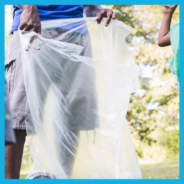 Highbar Select 40-45 Gallon Trash Bags, 1.1 Mil Thickness, Clear Bags, 45 Gallon Trash Bags Heavy Duty, 40" x 46", 100 Count, Ideal for Janitorial, Industrial, Recycling