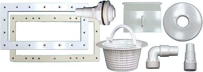 Poolzilla Wide-Mouth Complete Thru-Wall Skimmer Kit for Above-Ground Swimming Pool, White