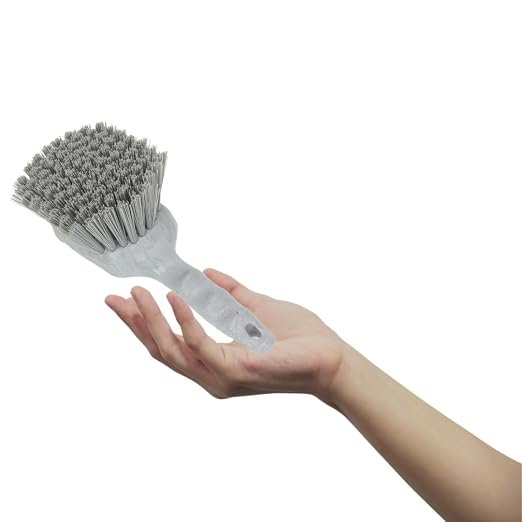 SPARTA 40541EC04 Plastic Scrub Brush, Utility Brush, Kitchen Brush With Hanging Hole For Cleaning, 8 Inches, Yellow (Pack of 1)