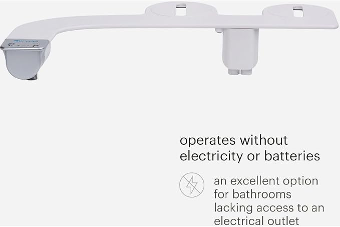 Brondell Bidet Attachment for Toilet SS-250 SimpleSpa Fresh Water Spray with Adjustable Water Pressure Side Arm Control, Slim Bidet Sprayer, Silver Knob (Dual Nozzle)