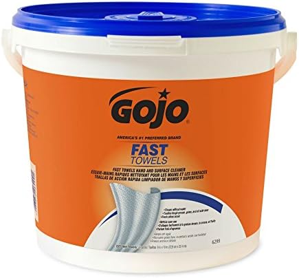 Gojo 629902EA FAST WIPES Hand Cleaning Towels Cloth 9 x 10 White 225/Bucket