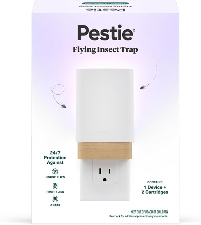 Pestie Fruit Fly Trap Refills – Replacement Cartridges for Indoor Fly Trap Plug-in Light, Gnat Trap Refill Pads for House, Kitchen & Home Pest Control, Fits Pestie Flying Insect Trap (4 Cartridges)