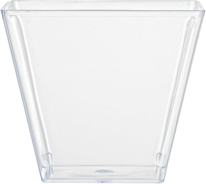 Restaurantware-4 Ounce Mini Kova Cups, 20 Square Small Appetizer Cups - Durable, Disposable, Clear Plastic Parfait Cup, Serve Mousse, Puddings, Or Samples, For Weddings Or Parties