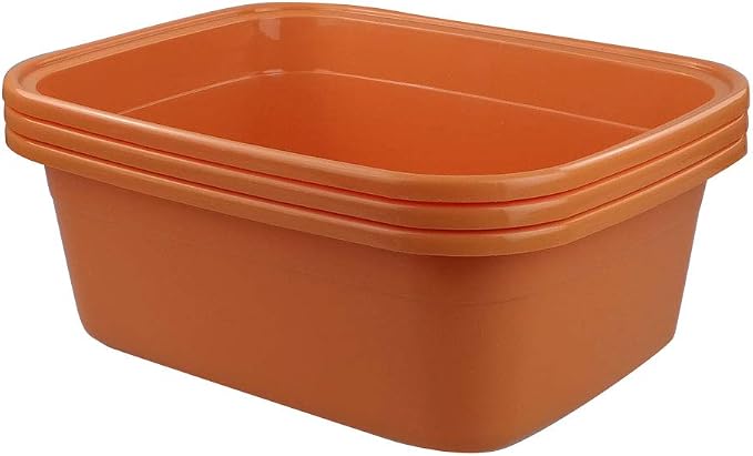 3-Pack 18 Quart Large Plastic Wash Basin Dish Pan