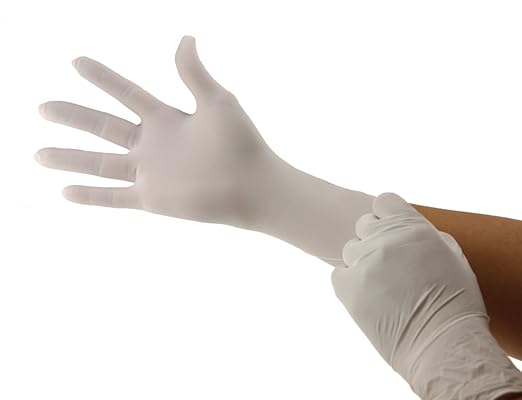 BeeSure BE1129case Slim Nitrile Powder Free Exam Gloves, 2.5 mil, White, X-Large (Pack of 2000)
