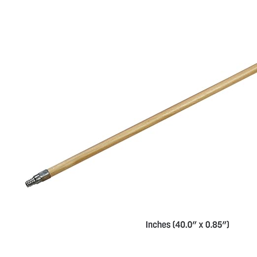 Carlisle FoodService Products 4027500 Wood Handle with Metal Threaded Tip, 7/8" Dia. x 40" L (Case of 12)