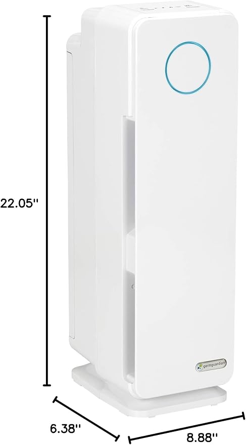 GermGuardian Air Purifier for Homes with Pets, H13 Pet HEPA Filter, Removes Pet Dander, Dust, Allergens, Smoke, Pollen, Odors, Mold, UV-C Light Helps Reduce Germs, 22 Inch, White, AC4300WPT