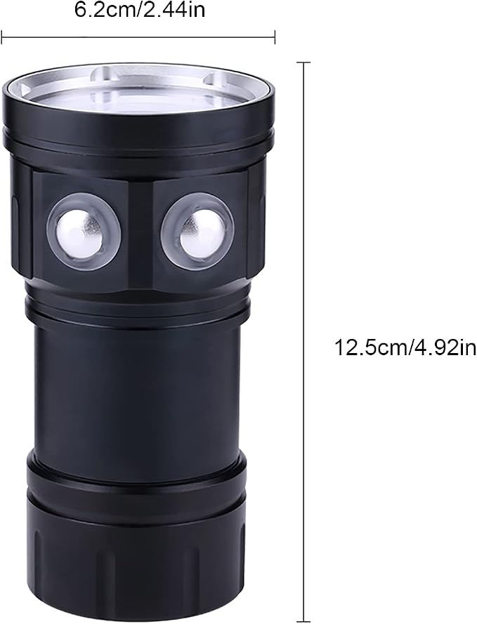 Dive Light, Diving Flashlight 18000 Lumen IPX8 Waterproof Diving Torch Scuba Dive Lights 500M Underwater LED Flashlight Submersible Lights