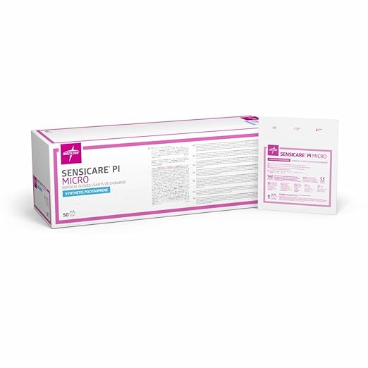 Medline SensiCare PI Micro Surgical Gloves, Size 6.5
