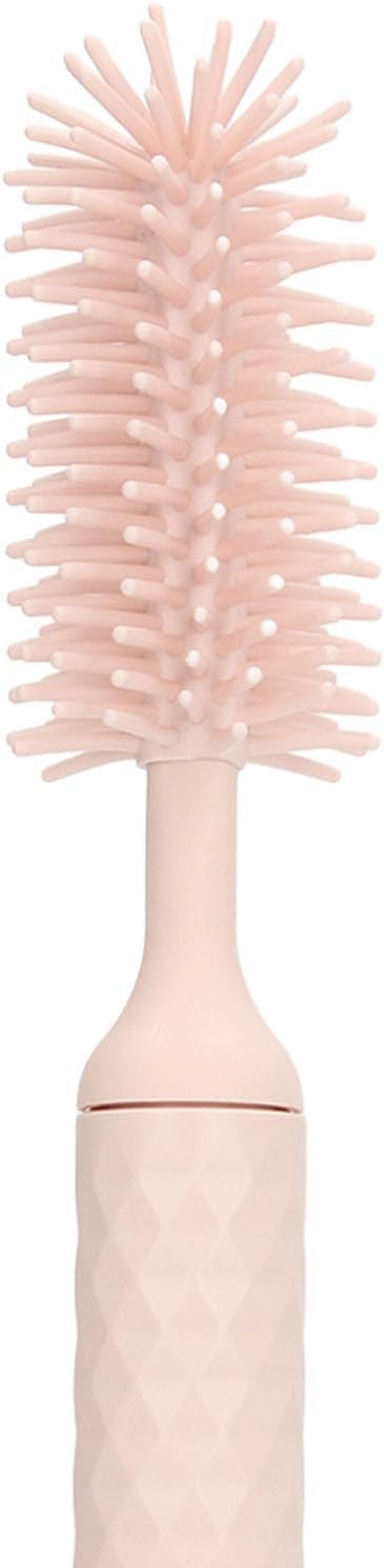 Baby Bottle Cleaning Brush Set Silicone Rotating Bristles Straw Brush 2 Speeds Baby Bottle Brush Cleaner Safe Electric Efficient for Home (Pink)