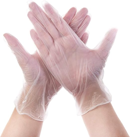 Intco Basic Medical Clear Vinyl Exam Gloves,Disposable Gloves - Latex-Free & Powder-Free for Medical,Cleaning,Food Safe - VGPF3001 (Case of 1000,Clear), Small