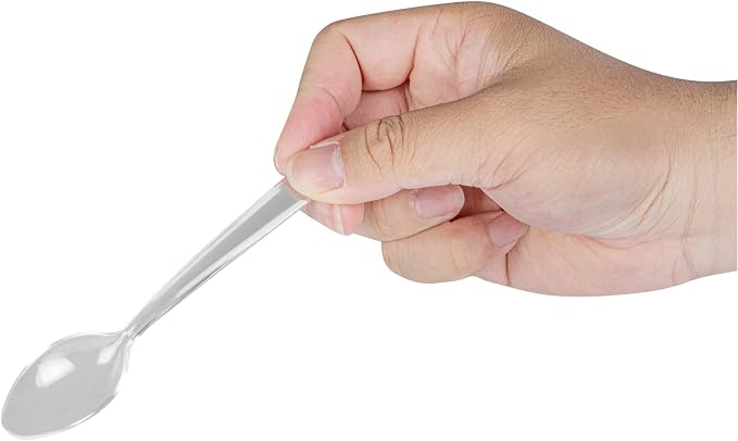 Restaurantware Moderna 5.5 Inch Disposable Spoons 250 Recyclable Small Dessert Spoons - Crack-Resistant For All Types Of Meals Clear Plastic Plastic Spoons
