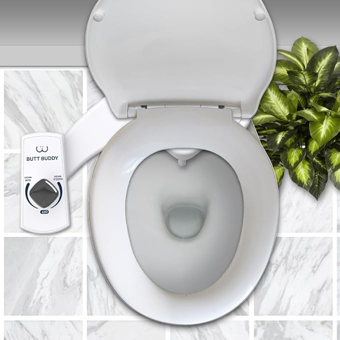 Butt Buddy - Bidet Toilet Seat Attachment & Fresh Water Sprayer (Easy to Install, Universal Fit, No Plumbing or Electricity Required | Self-Cleaning Nozzle, Adjustable Pressure Control, USA Stock)