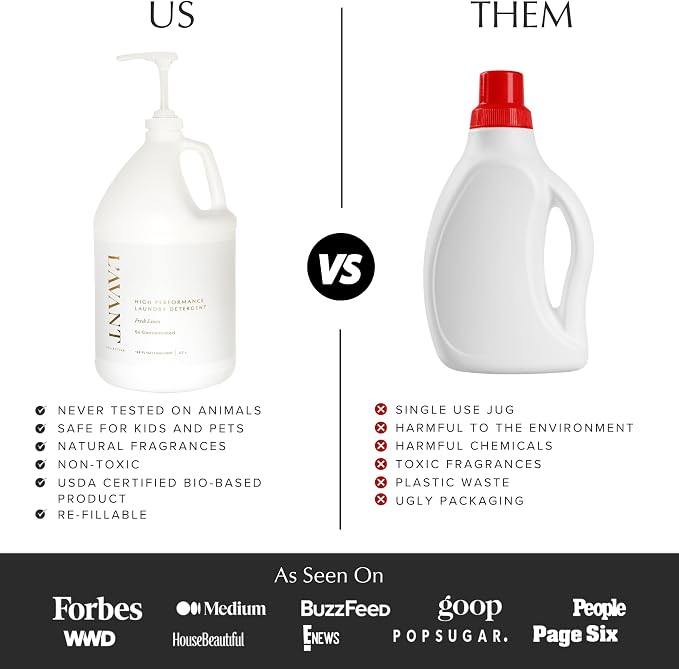L'AVANT Collective Luxury Laundry Detergent | Bulk 1 Gallon | Fresh Linen | Natural Non-Toxic Liquid Laundry Soap with Enzymes | Plant-Based, 5x Concentrated, HE Compatible | 128 oz