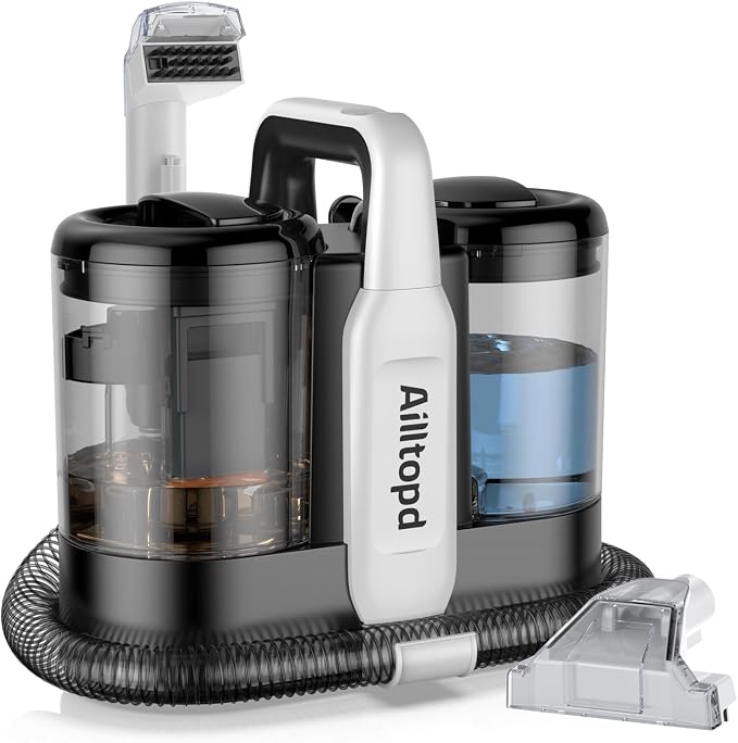 Portable Carpet & Upholstery Spot Cleaner, Powerful Deep Cleaning for Couchs, Upholstery and Furniture, Spot with Cleaning Solution