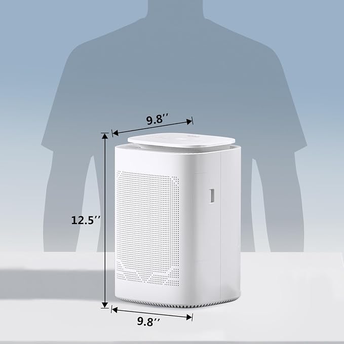 Dehumidifier and Air Purifier Combo HEPA H13 Filter and Negative Air Ion Function,54oz(1600ML) Water Tank with Drain Hose,24hrs Auto-Off Timer,Idea for Bedroom,Bathroom(W)