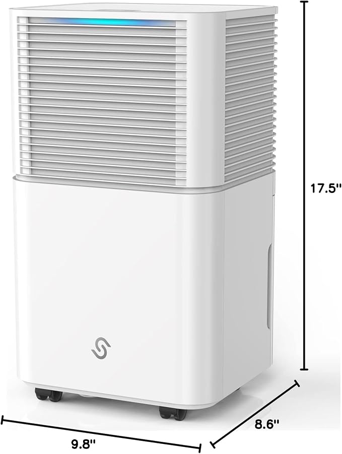 HUMILABS 1500 Sq. Ft Dehumidifiers for Home and Basements,22 Pints Dehumidifiers for Large Room with Auto or Manual Drainage,0.528 Gallon Water Tank,24 Hours Timer,Dry Clothes Mode
