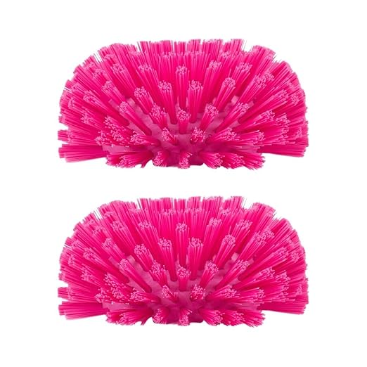 SPARTA Pink Heavy-Duty Tile Brush, Color-Coded and Handle Compatible for Optimal Access In Spacious Containers, Plastic, 5.25 X 7.5 Inches, Pack of 2