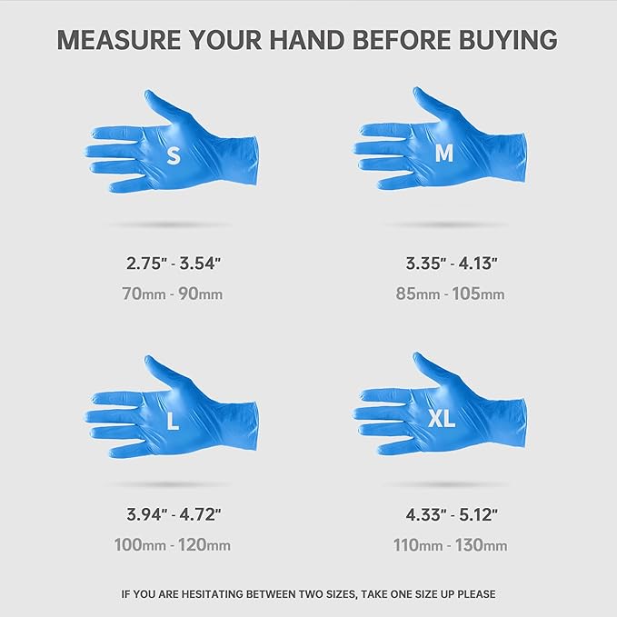 Medguy Powder-Free Nitrile Exam Gloves, 4.5 Mil, 1000 Count, Blue Food-Safe Disposable Gloves for Medical, Cooking, Cleaning