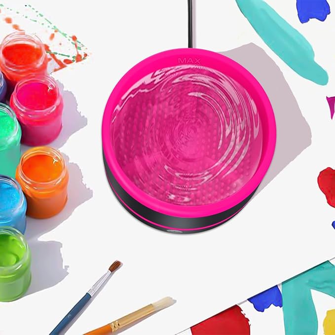 YAGHVEO® Electric Paint Brush Cleaner Tool,Silicone Paint Brush Rinser, Auto-spin Cup Paintbrush Cleaner,USBPainting Brush Cleaning Washer for Acrylic,Watercolor,Oil & Makeup Brushes for Artists