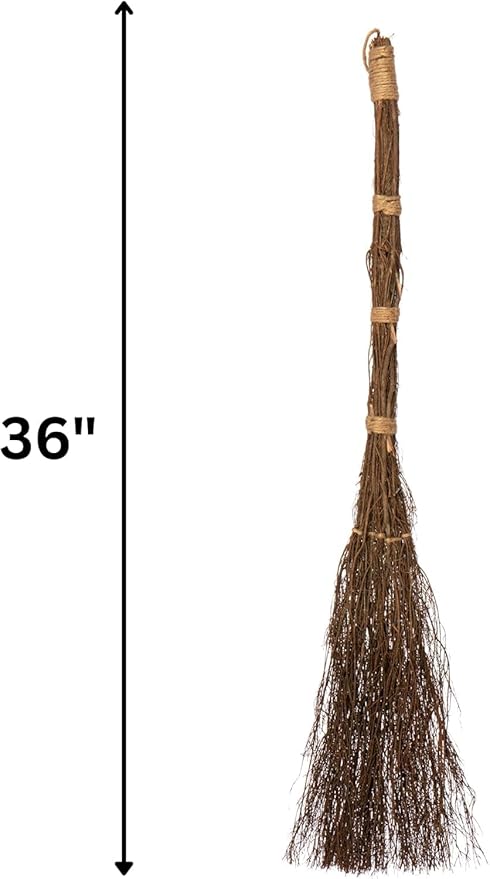 Two 36 Inch Cinnamon Twig Brooms - Fall Halloween Decoration - 2 Broom Package