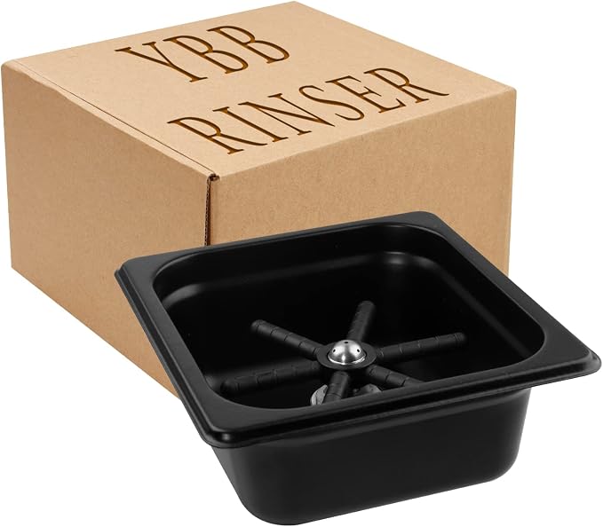 YBB Cup Washing Machine Rinser Pitcher, Black Glass Cleaning Rinser for Bar Cafe Pan Dimensions Rinser (6.9" x 6.4" x 2.6")