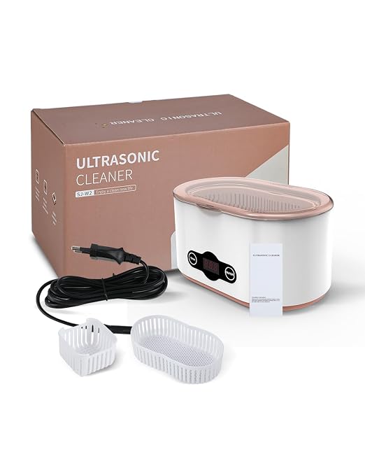 20OZ Ultrasonic Glasses Cleaner 45KHz Deep Cleaning with 5 Timer Modes Ultrasonic Retainer Cleaner for Jewelry Eyeglasses Watches Dental Appliances Use 600ML Jewelry Cleaner Ultrasonic Machine