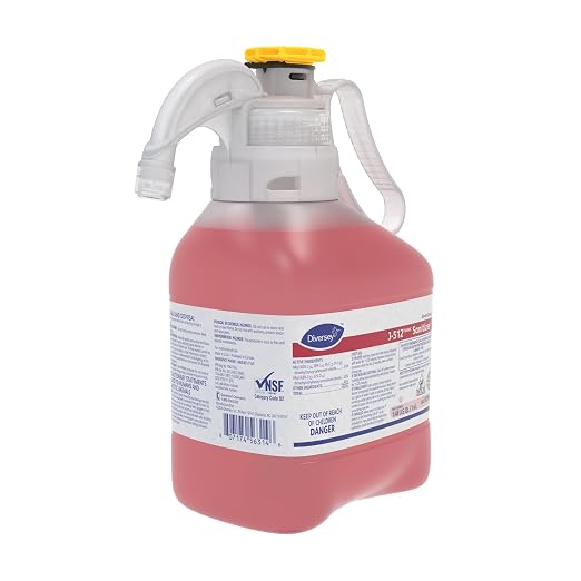 Diversey 9294548 Final Step J-512 Sanitizer, No Rinse Food Contact Kitchen Sanitizer, SmartDose Concentrate, 1.4-Liter (Pack of 2)