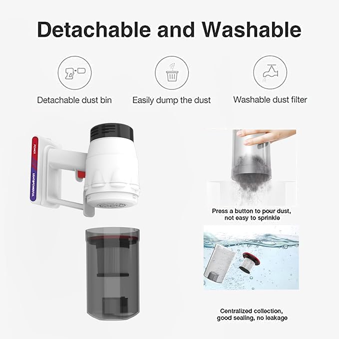 KEROMEE Vacuum Cleaner, Handheld 3-in-1 Stick Lightweight Vacuum Broom for Pet Hair Hardwood Floor Cat Litter Mattress Cleaning
