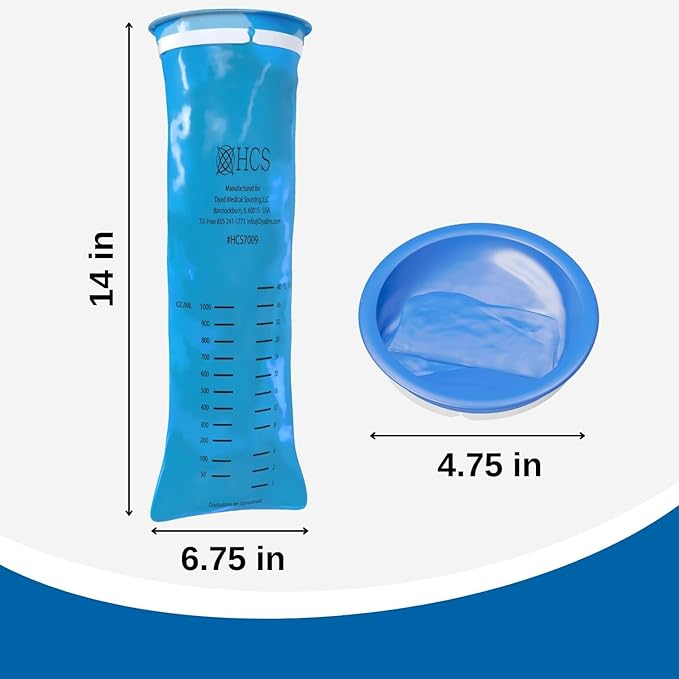 HCS Emesis Bags Disposable - Hospital Vomit Bags Disposable for Adults & Kids - Car Sickness, Air Travel, Home, Pregnancy Nausea, Patients - Throw Up, Barf, Puke - Medical, Strong, 24 Blue (40 fl oz)