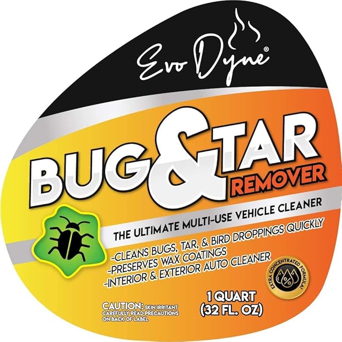 Evo Dyne 2-Pack Bug Remover for Car Detailing (32 fl oz Per Bottle), Made in the USA - Car Interior Cleaner Removes Tar, Droppings, Guts, Dirt, Grease, Tree Sap, & More | Tree Sap Remover