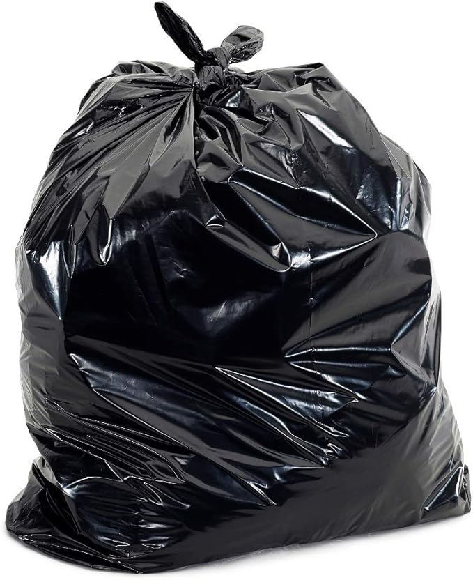 Bagtron 55-60 Gallon Trash Bags, 30 Micron Heavy Duty Pure LDPE Garbage Can Liners, 36" x 58" Large, Black, 100 Count