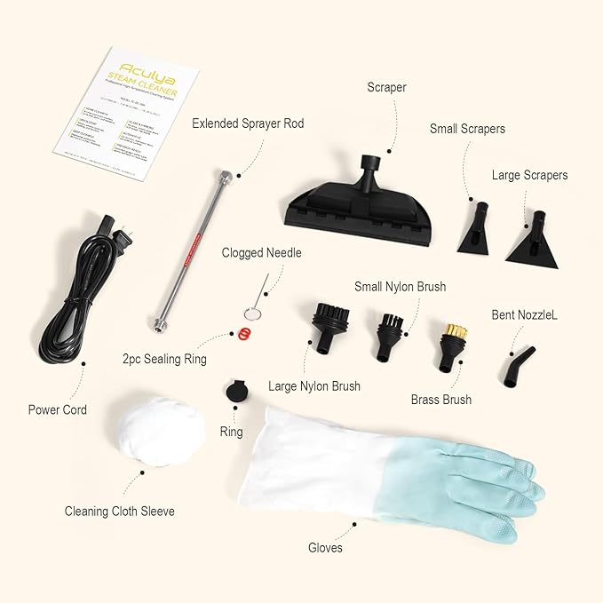 1.69 Quarts Handheld Steam Cleaner for Home Cleaning Portable Steam Cleaner for Car, Carpet, Furniture, Tile Floor, Dirt, Grease, Grout