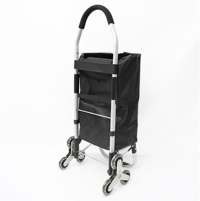 Heavy Duty 3 in 1 Shopping Cart, Foldable Hand Truck with 6 Wheels, 110 lbs Grocery Cart, Portable Utility Dolly, Waterproof Bag for Moving, Camping