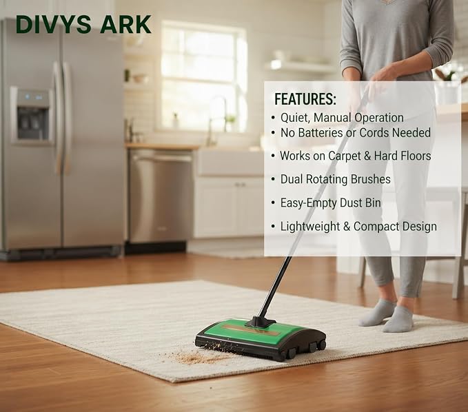 Replacement of Bissell Biggreen Commercial Bg21 Sweeper with 2 Rows of Rubber Rotors, 7-1/2" Cleaning Path, Green #52321