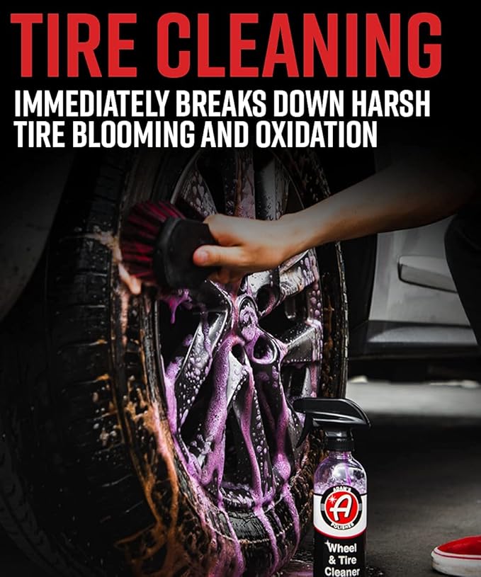 Adam's Polishes Wheel & Tire Cleaner Bundle - A Chemical Formula That Combines Our Wheel Cleaner & Tire & Rubber Into an All in One Formula - Works On Alloy Chrome Aluminum Clear-Coated Painted Rims