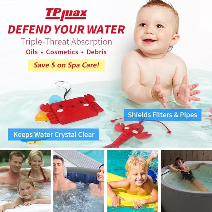 TPmax Reusable Hot Tub Scum Absorber and Oil Absorbing Sponge Twin Pack, Must Have hot tub Accessories for Spa and Pool Cleaner – Hot Tub Sponge – Pool Scum Absorber