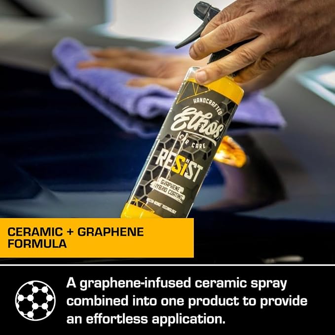 Ethos RESIST Graphene Spray Coating for Cars – Graphene Ceramic Coating Spray, Extreme Hydrophobic Protection, Gloss Enhancement, Ceramic Coating for Cars (Gallon)