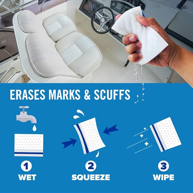 Boat Erasers by Better Boat - Cleaning Sponge for Scuff Marks & Grime, Marine Accessories & Gifts, Safe on Fiberglass Vinyl Gelcoat Deck Hull