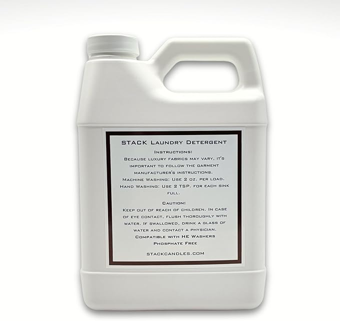 STACK Soul Rest Luxury Laundry Detergent - Premium Scented Laundry Detergent for HE & Standard Washers - Infused with Jasmine & Saffron - Paraben & Dye Free - Gentle & Effective Cleaning - 16 oz