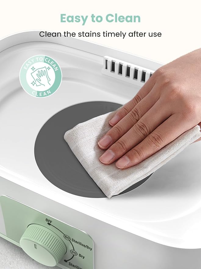 Grownsy Adjustable 4 in 1 Large Bottle Sterilizer and Dryer, 8 Bottles Capacity,Electric Steam Baby Bottle Sterilizer, Sanitizer for Baby Bottles & Pacifiers, Breast Pump Parts Green