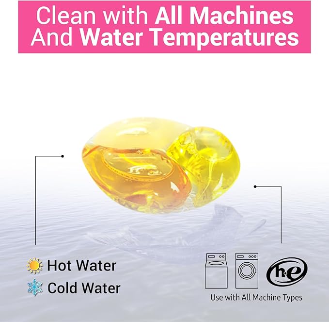 WBM Home Laundry Detergent Pods, Total 128 Count | Amber Fall Fragrance | 10 in 1 Laundry pods Detergent Ultra Power Cleaning with Plant-Based Scent, Extra Protection With 4D Stain Remover