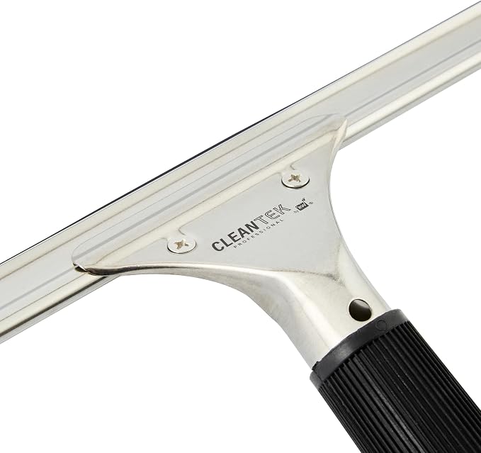 Restaurantware-Clean Tek Professional 11.81 Inch Window Squeegee, 1 Cleaning Squeegee with Rubber Blade - No-Slip Handle, Clean Mirror Or Car Windshield, Stainless Steel Wiper for Glass Door