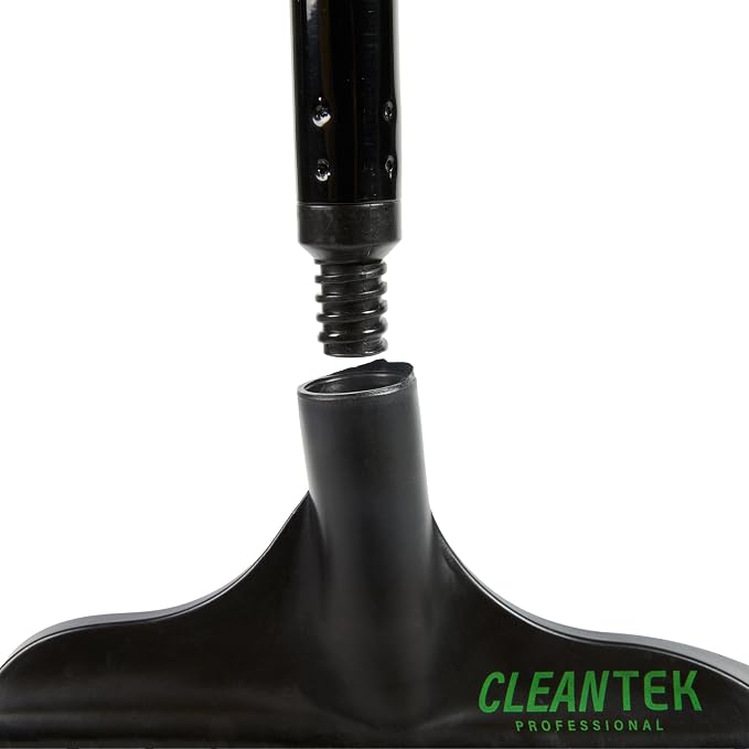 Restaurantware-Clean Tek Professional 13.78 Inch Heavy-Duty Broom, 1 Angle Broom with 58” Steel Handle - Flagged Bristles, Durable Wooden, Commercial Use, for Deck, Driveway, Garage, Yard, Patio