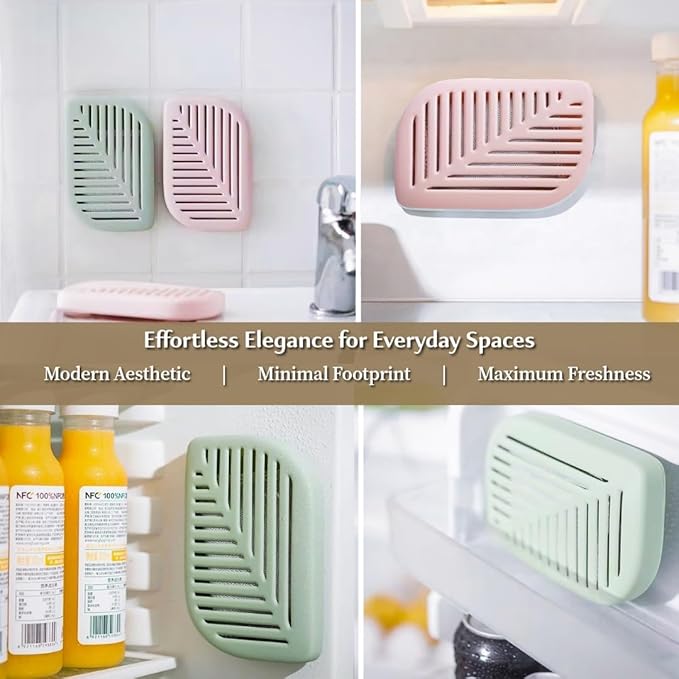 Refrigerator Deodorizer & Fridge Odor Eliminator (2 Pack) – Activated Charcoal Odor Absorber, Non-Toxic & Long-Lasting – Kitchen Must Haves, Renter Friendly Home Upgrade for Fridge, Freezer & Pantry